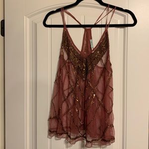 Urban outfitters sheer embellished tank top